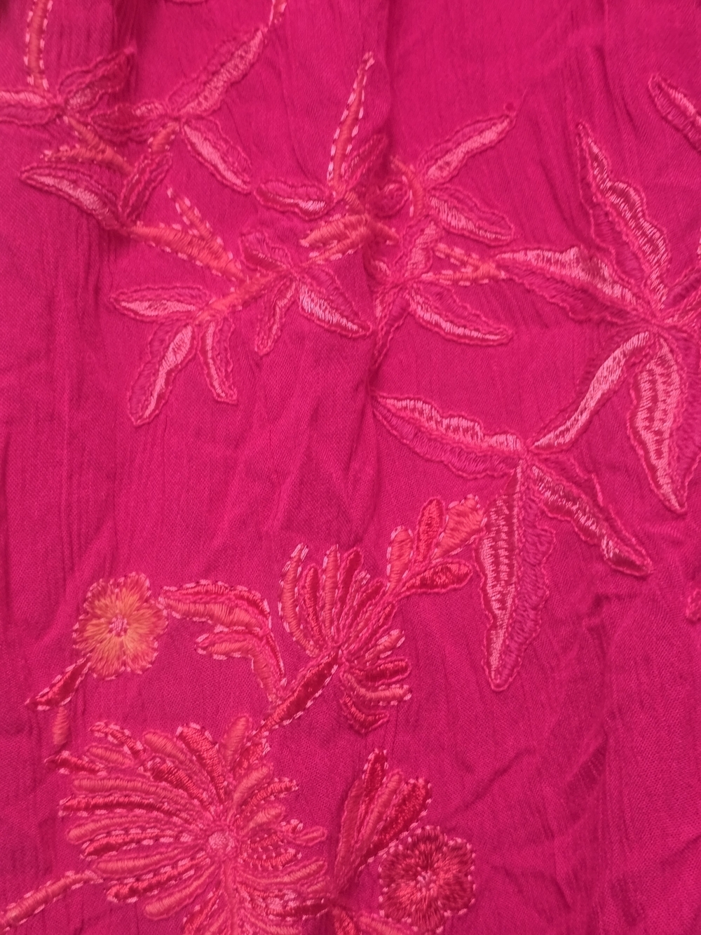 Chico's Hot Pink Floral Fringe Kimono - Picture 5 of 6